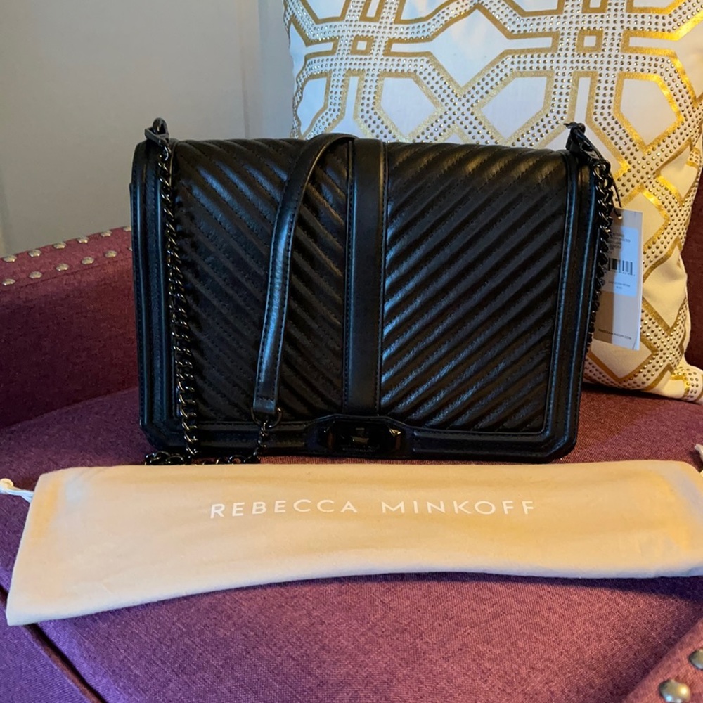Rebecca Minkoff Jumbo Love Chevron Quilted Crssbdy